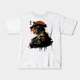 Samurai Red Sun Kids T-Shirt